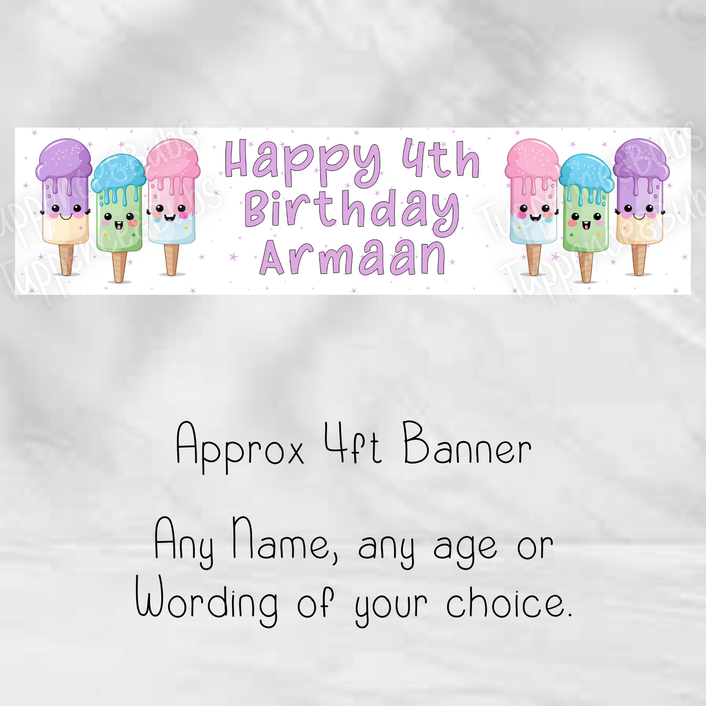 Ice Cream Themed Birthday Banner