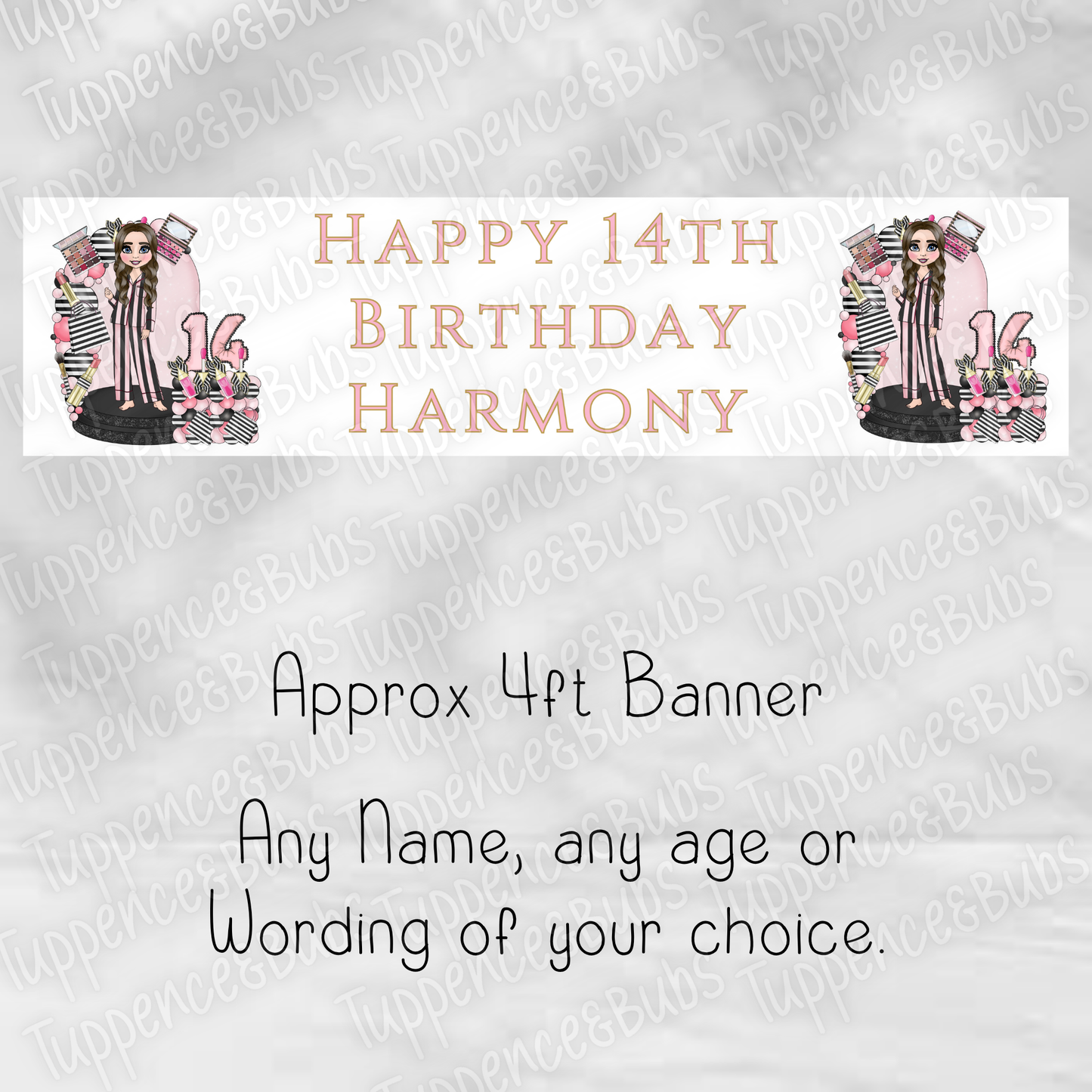 Black & White Make Up Inspired Banner - 2 Designs
