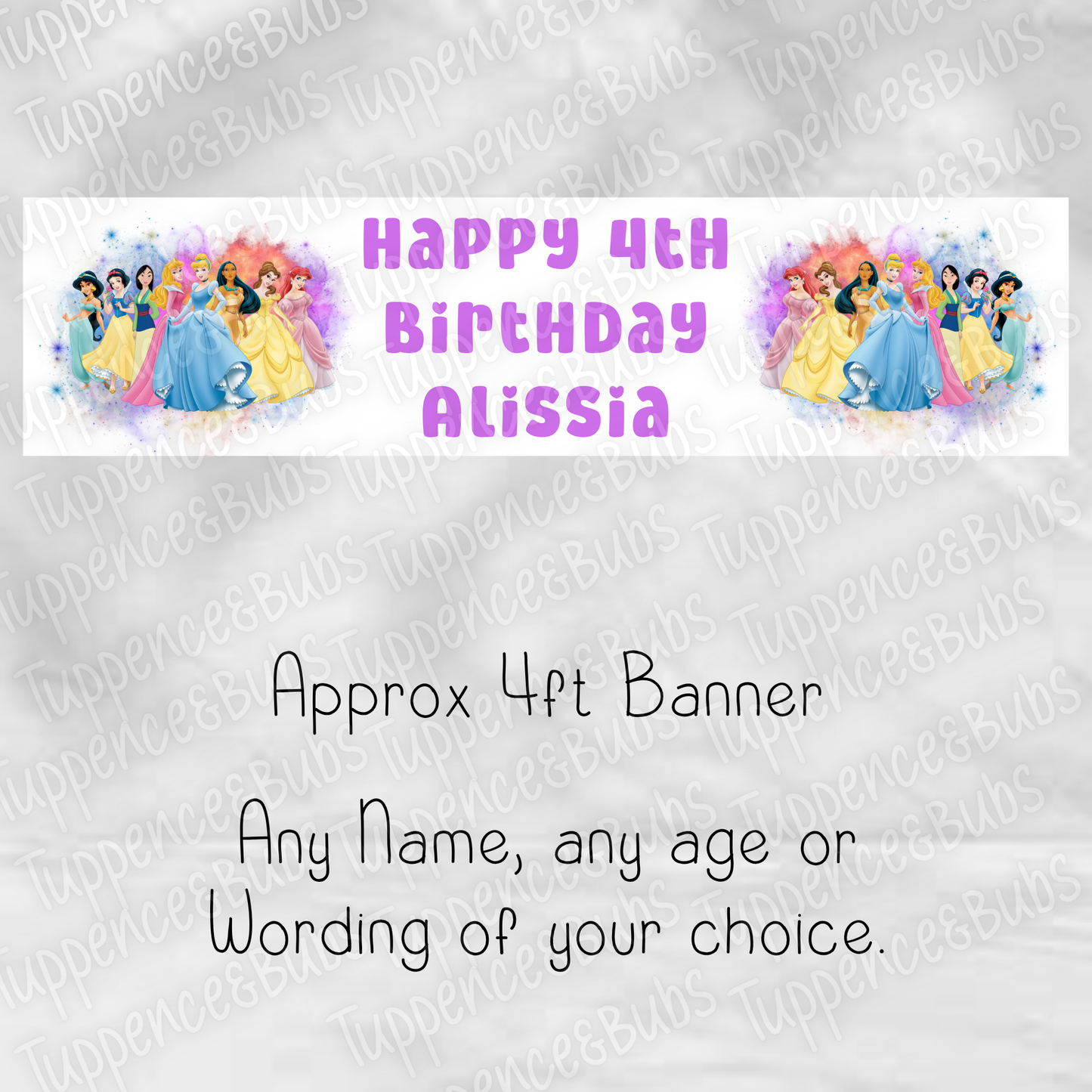 Princess Themed Birthday Banner