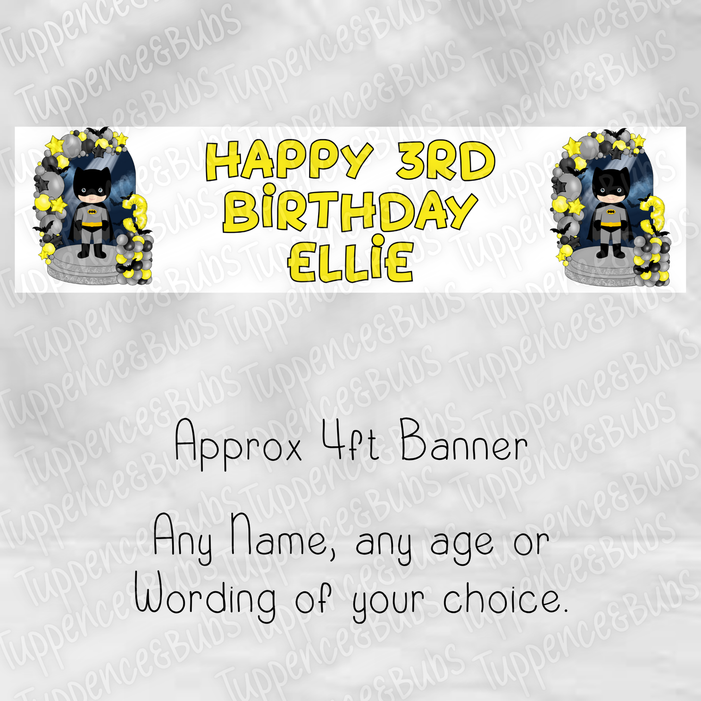 Bat Man Inspired Birthday Banner