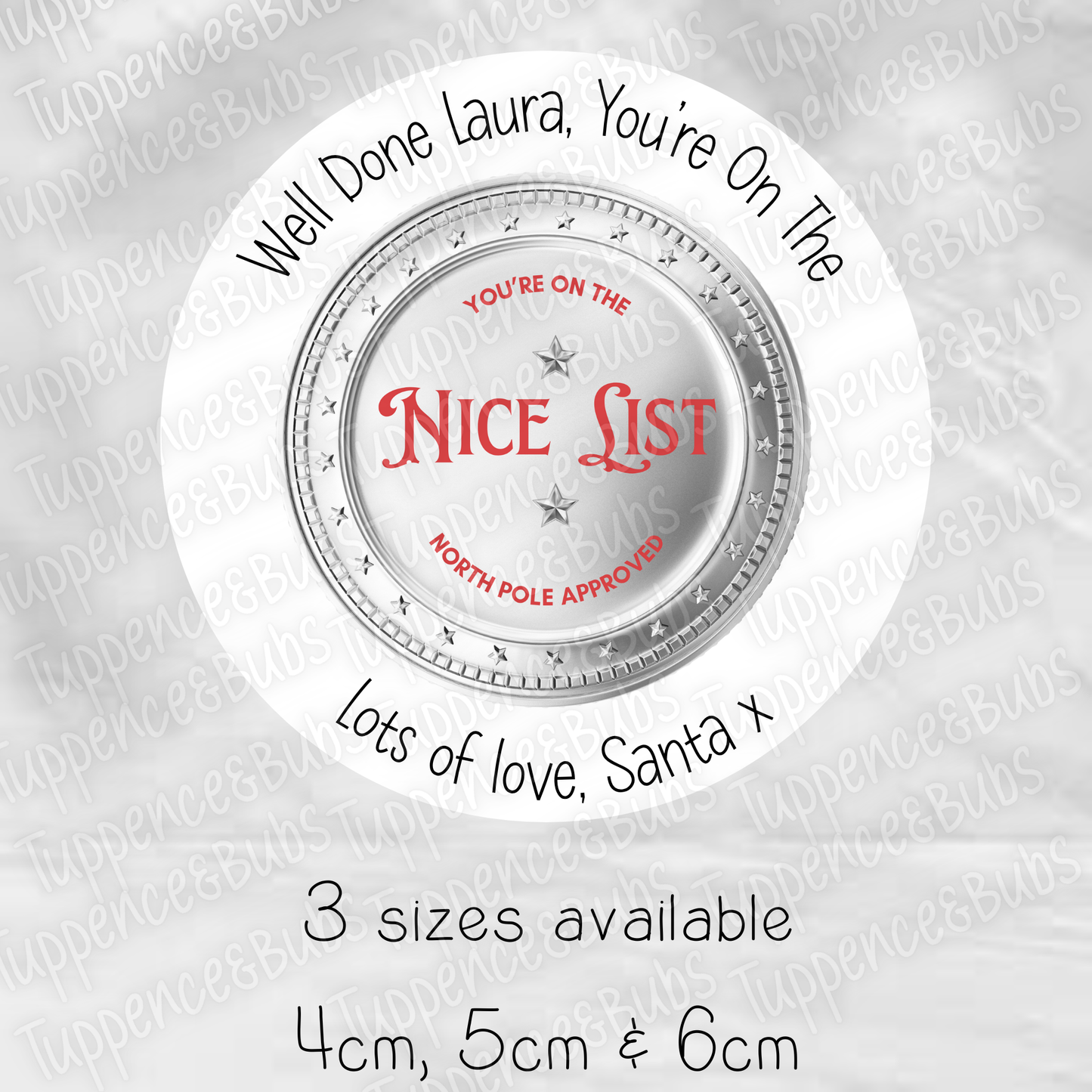 Silver Nice List Stickers