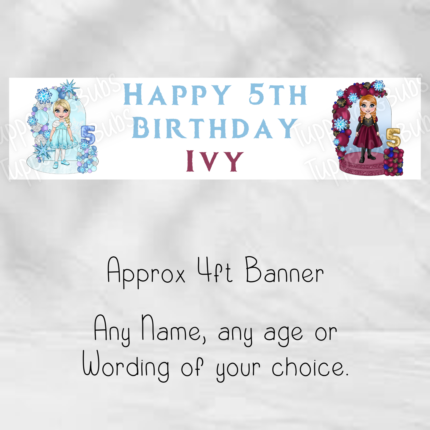 Anna & Elsa Inspired Banner
