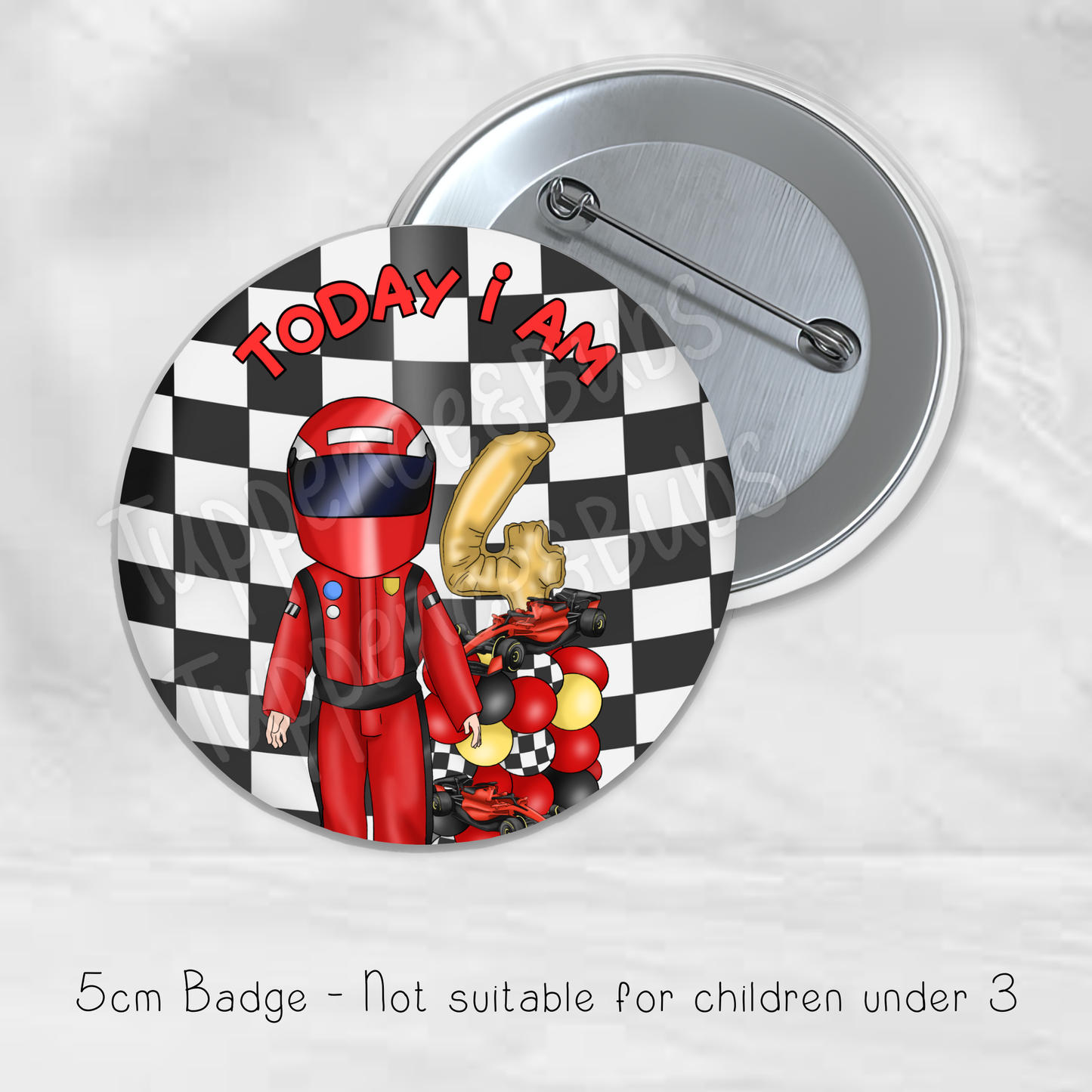 Red Racing Badge