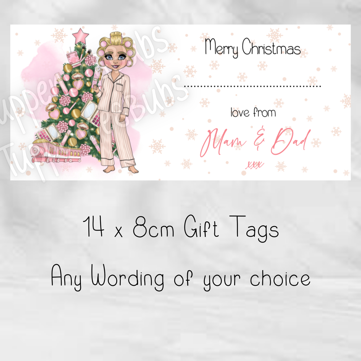 Skin Care Inspired Christmas Gift Labels
