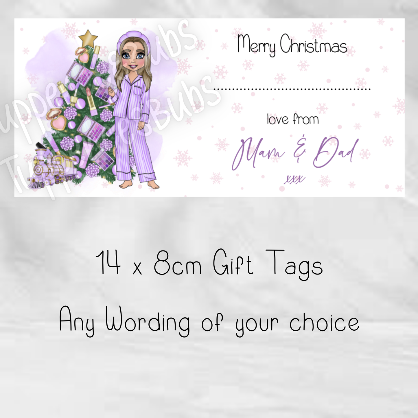 Purple Beauty Inspired Christmas Labels