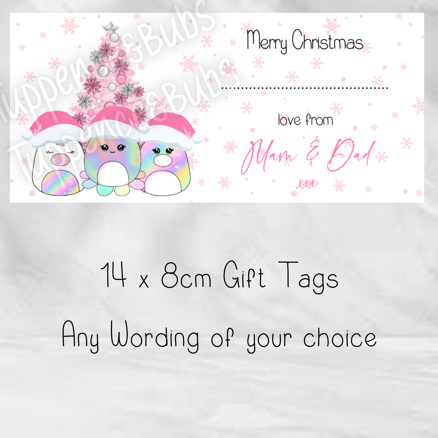 Squish Inspired Christmas Labels