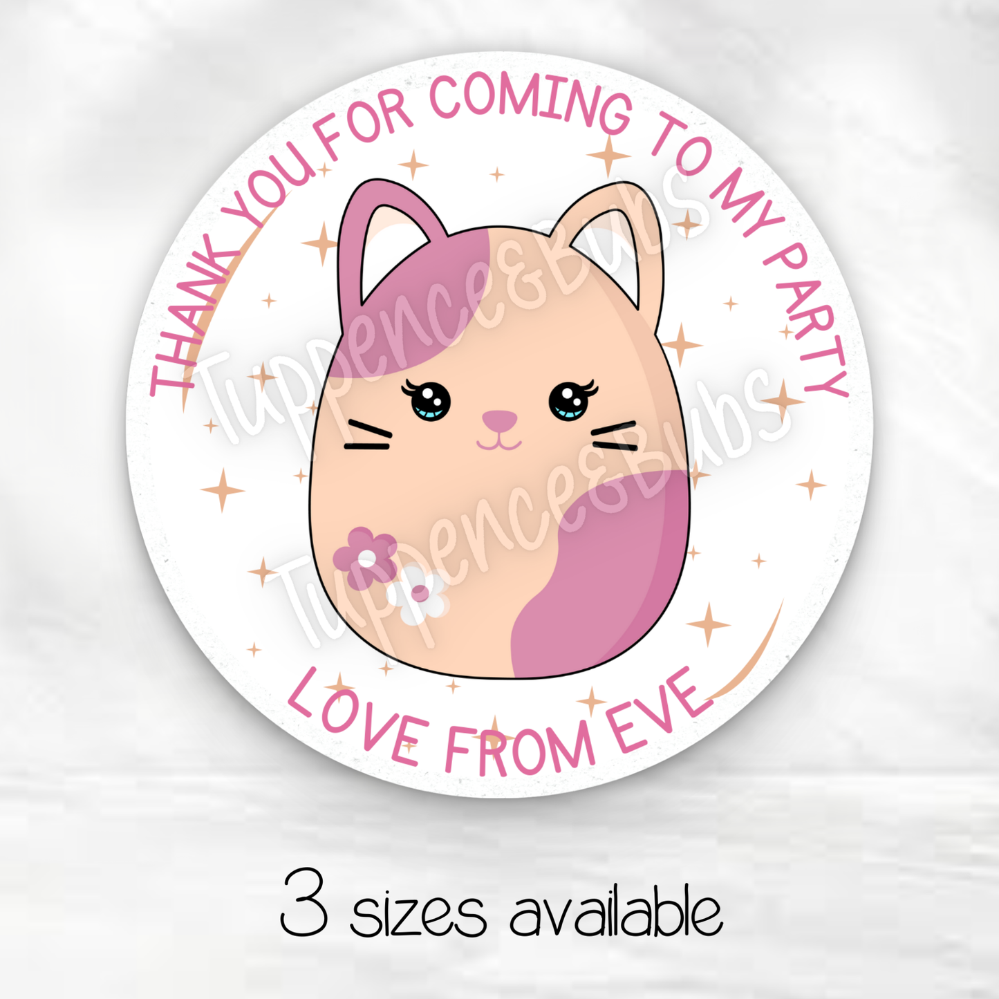 Pink/Purple Squish Inspired Party Stickers