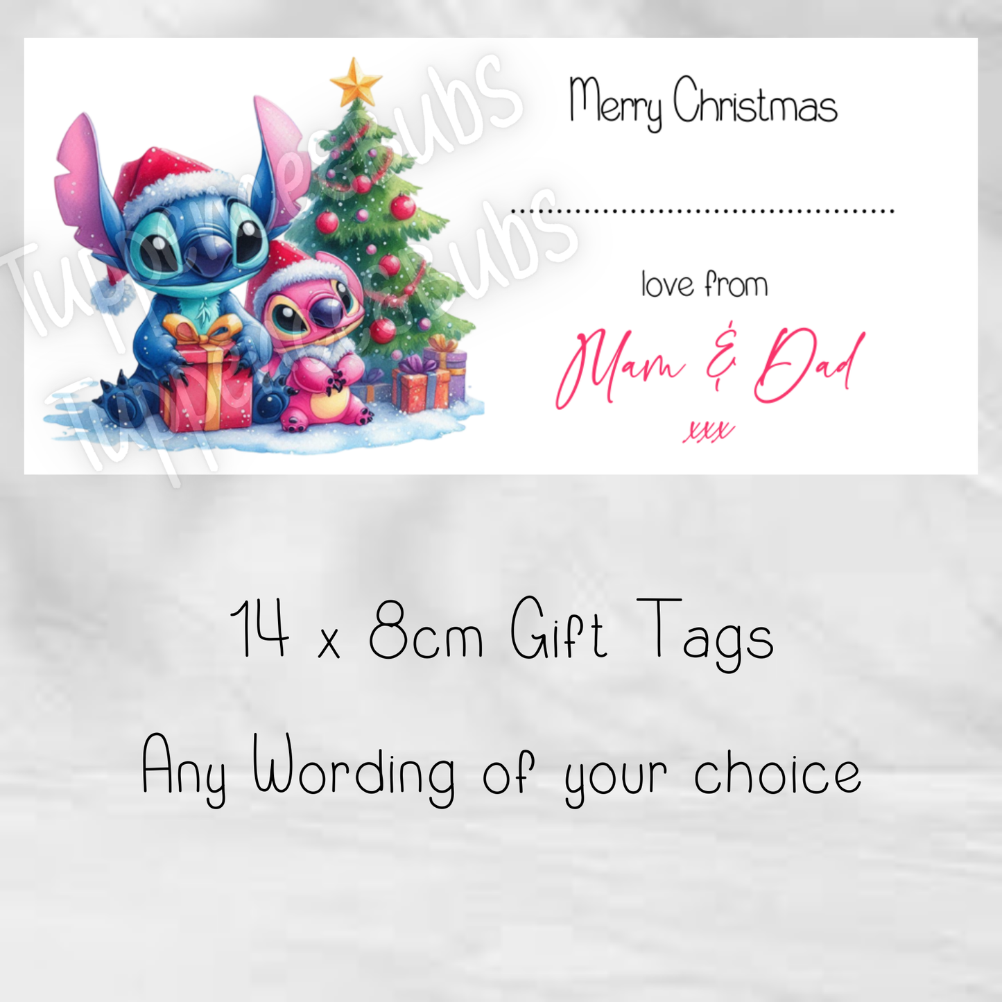Stitch & Angel Inspired Christmas Labels