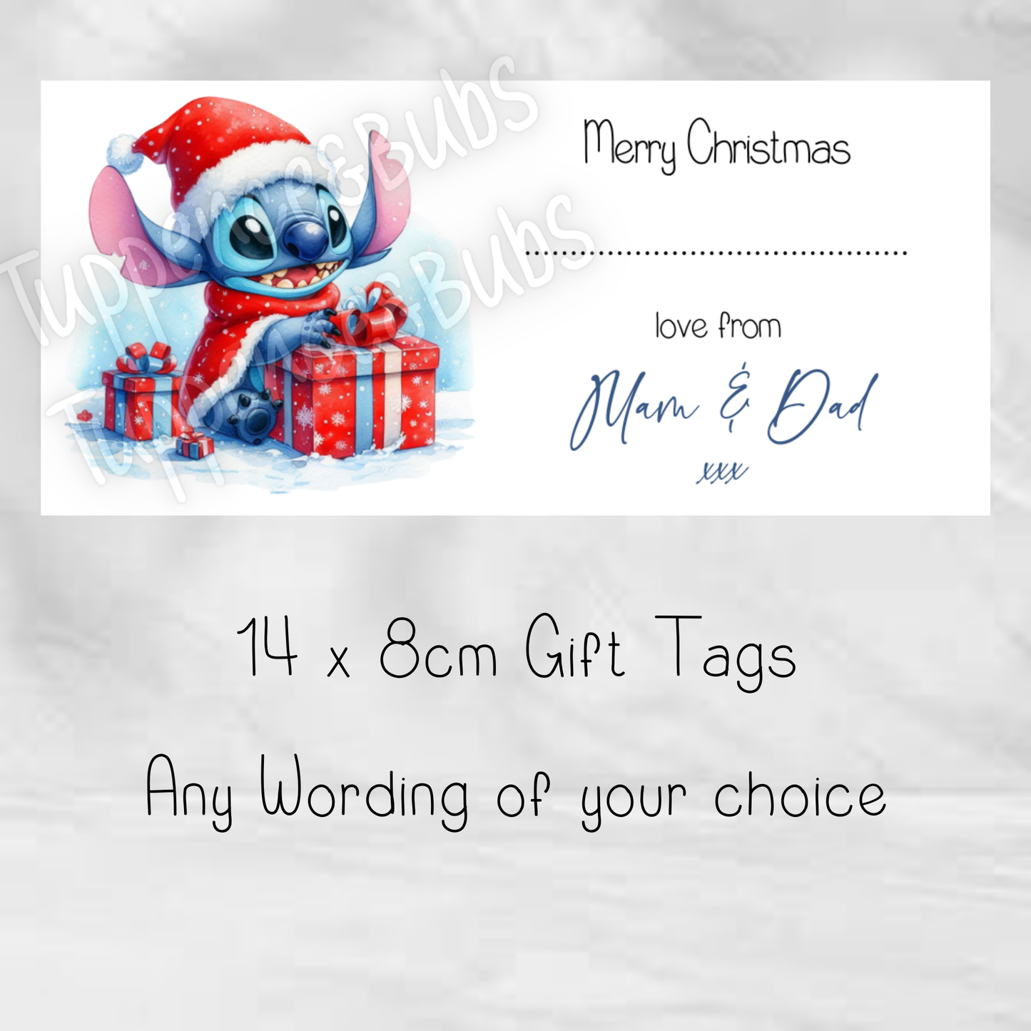 Stitch Inspired Christmas Labels
