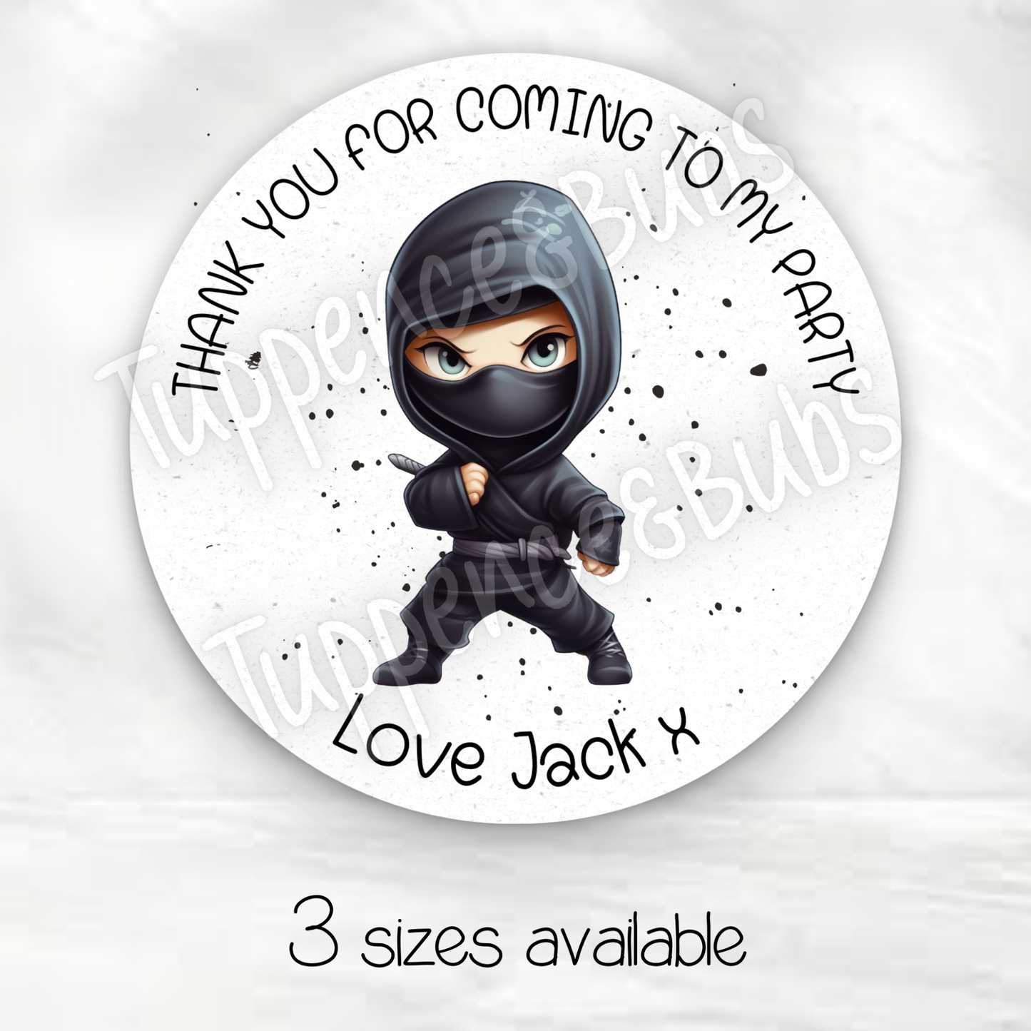 Ninja Inspired Party Stickers