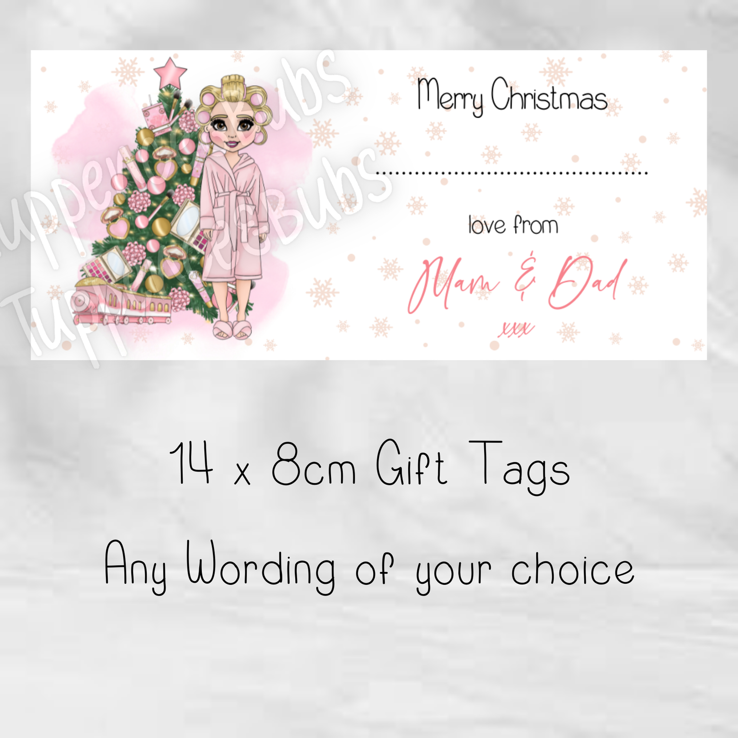 Skin Care Inspired Gift Labels - Christmas