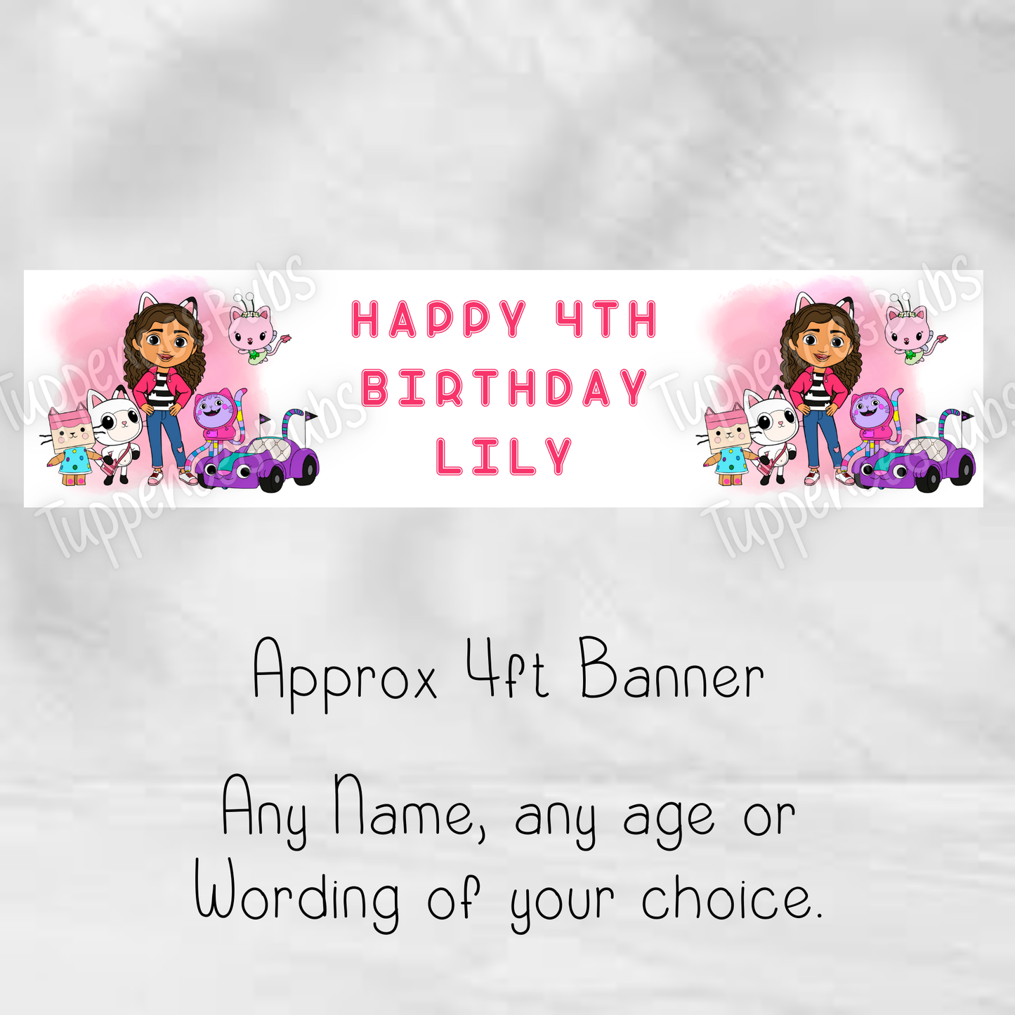 Gabby Dollhouse Inspired Birthday Banner