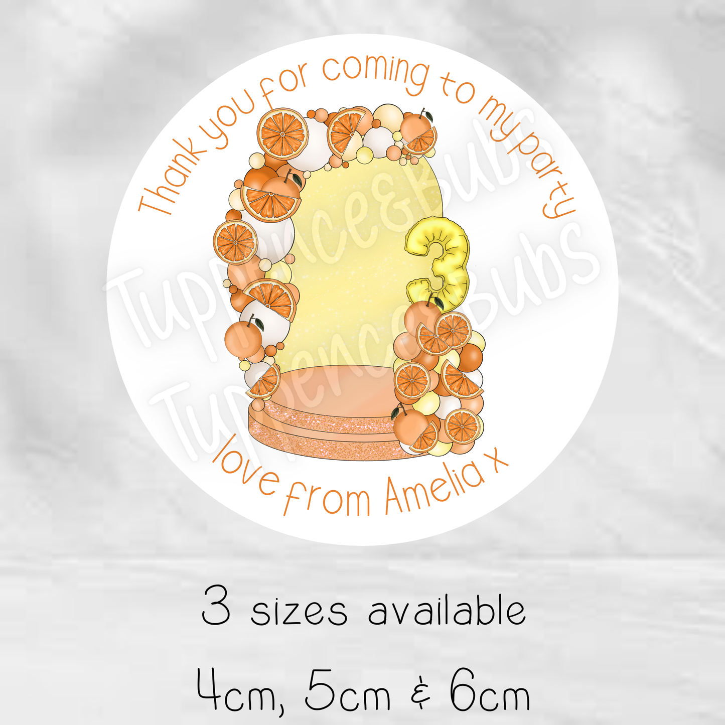 Orange Themed Birthday Stickers