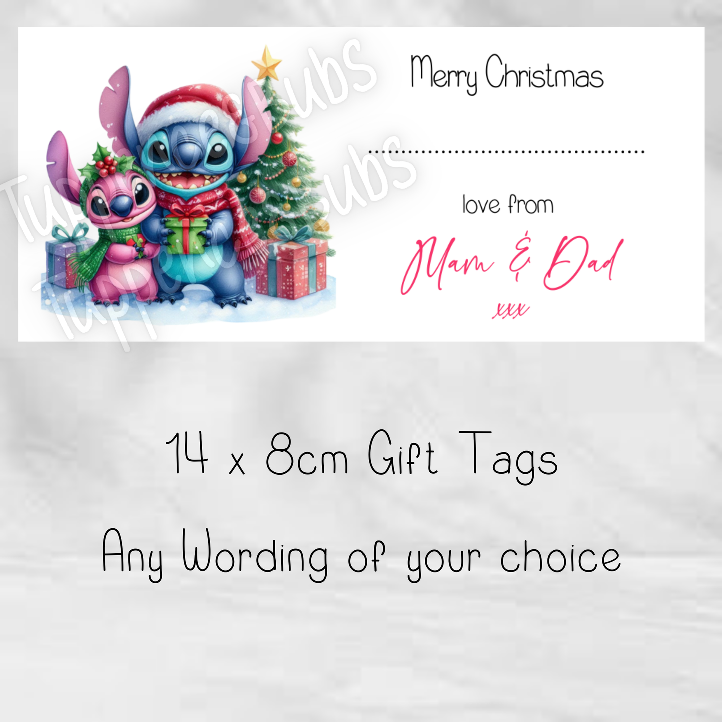 Stitch & Angel Inspired Christmas Labels