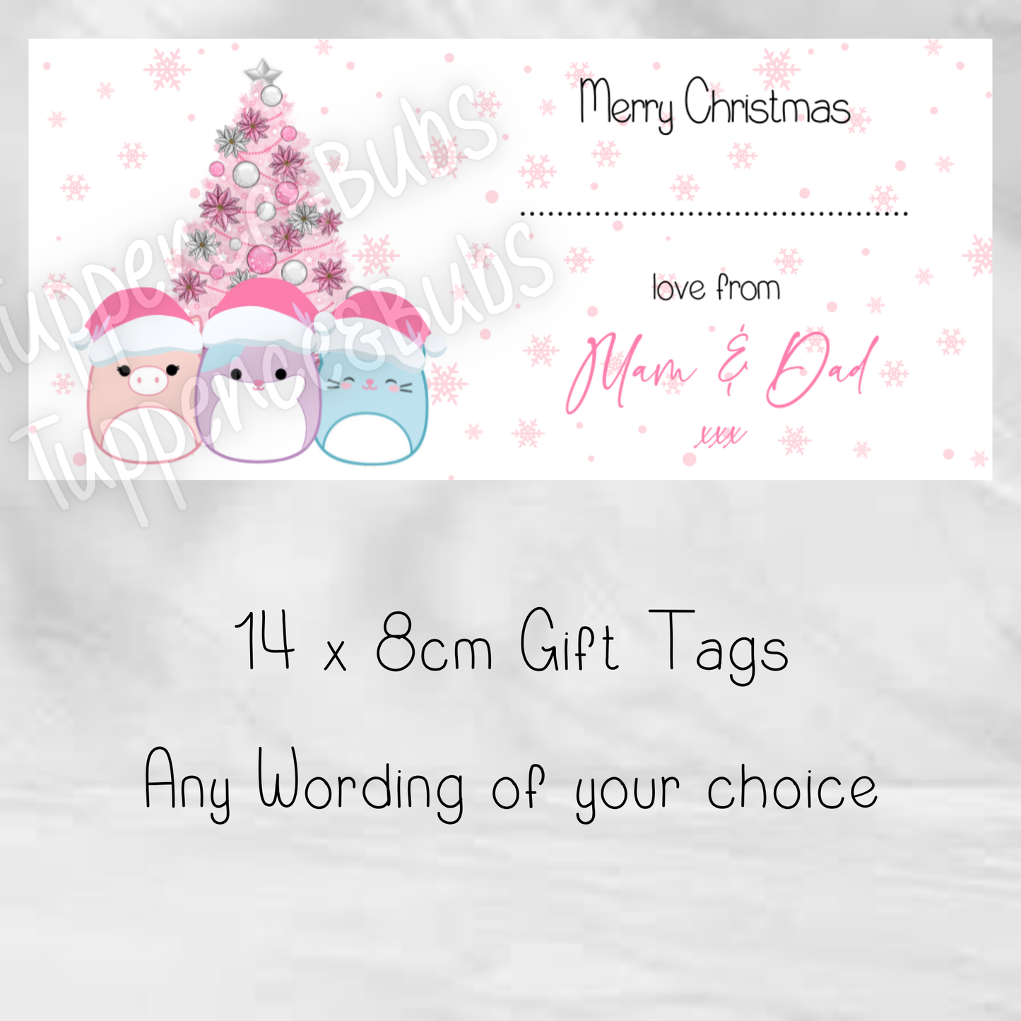 Squish Inspired Christmas Labels