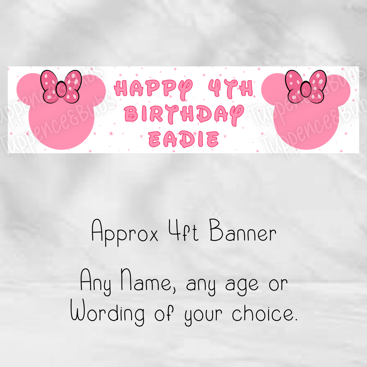 Mouse Inspired Banner - Pink\Black & Red