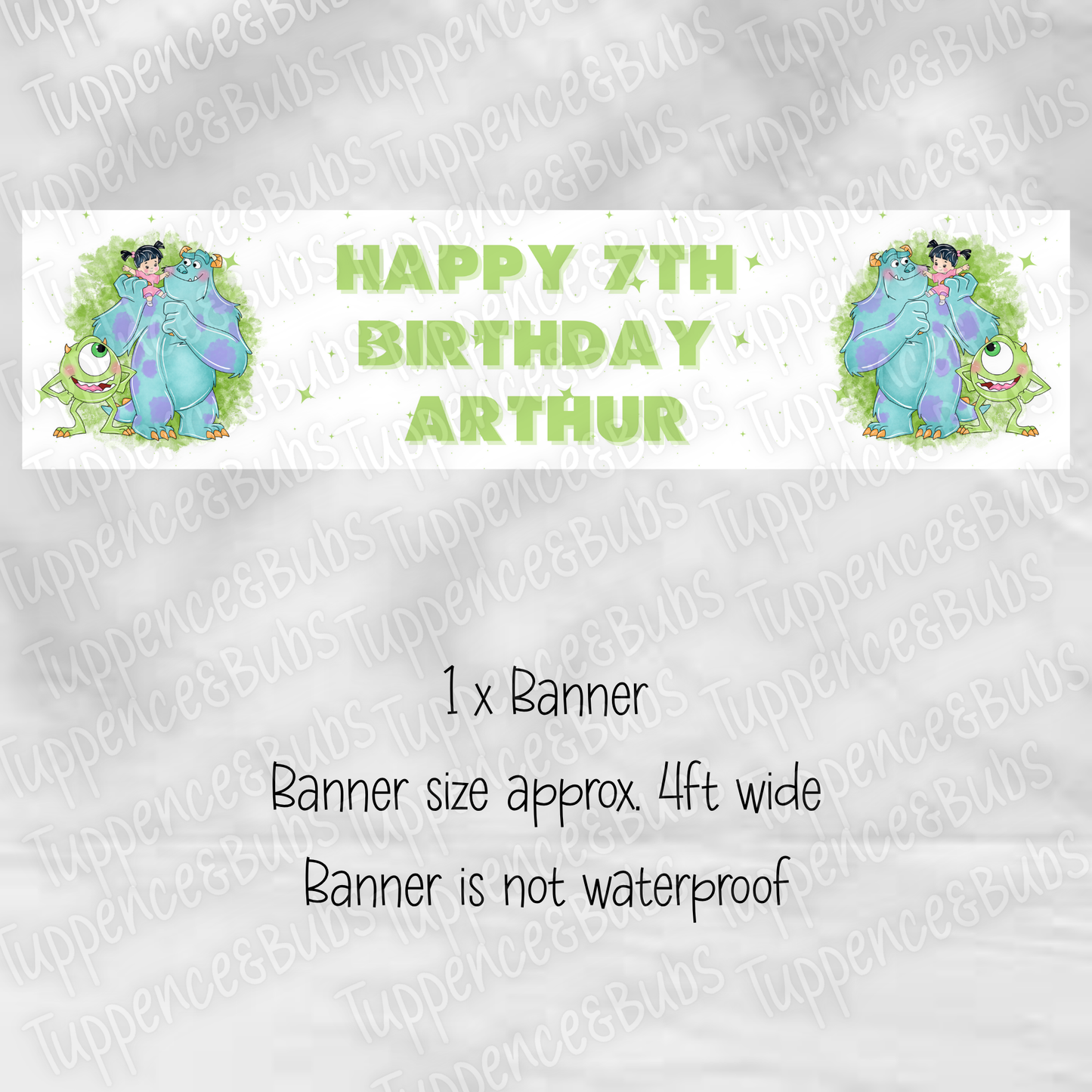 Monsters Inc Themed Banners - 3 Colours