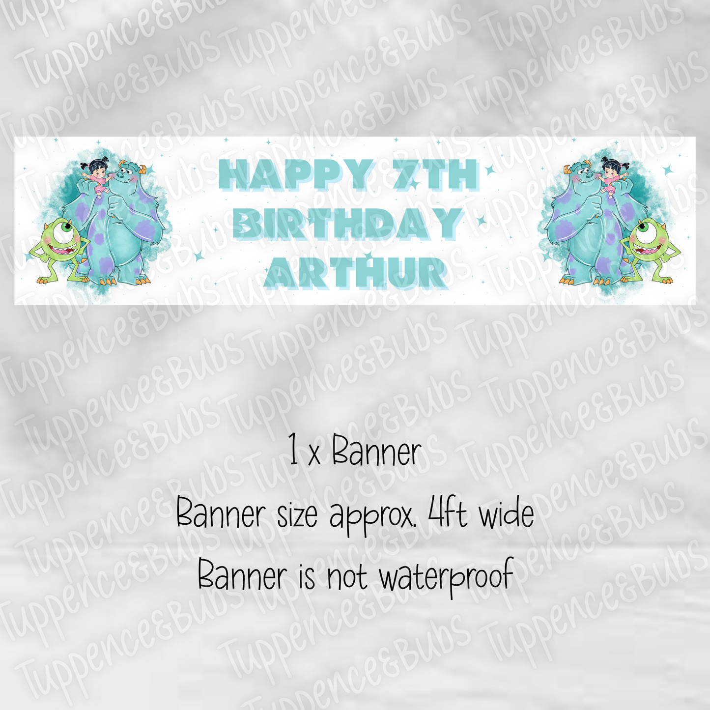 Monsters Inc Themed Banners - 3 Colours