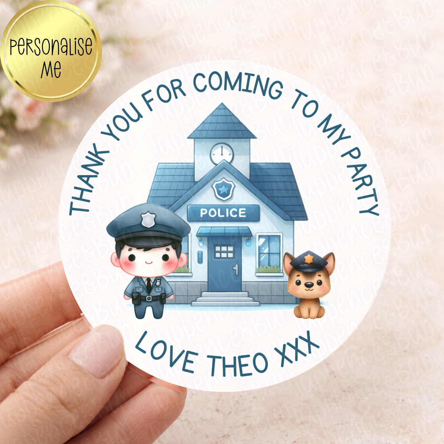Police Inspired Stickers - Party Sweets Cones