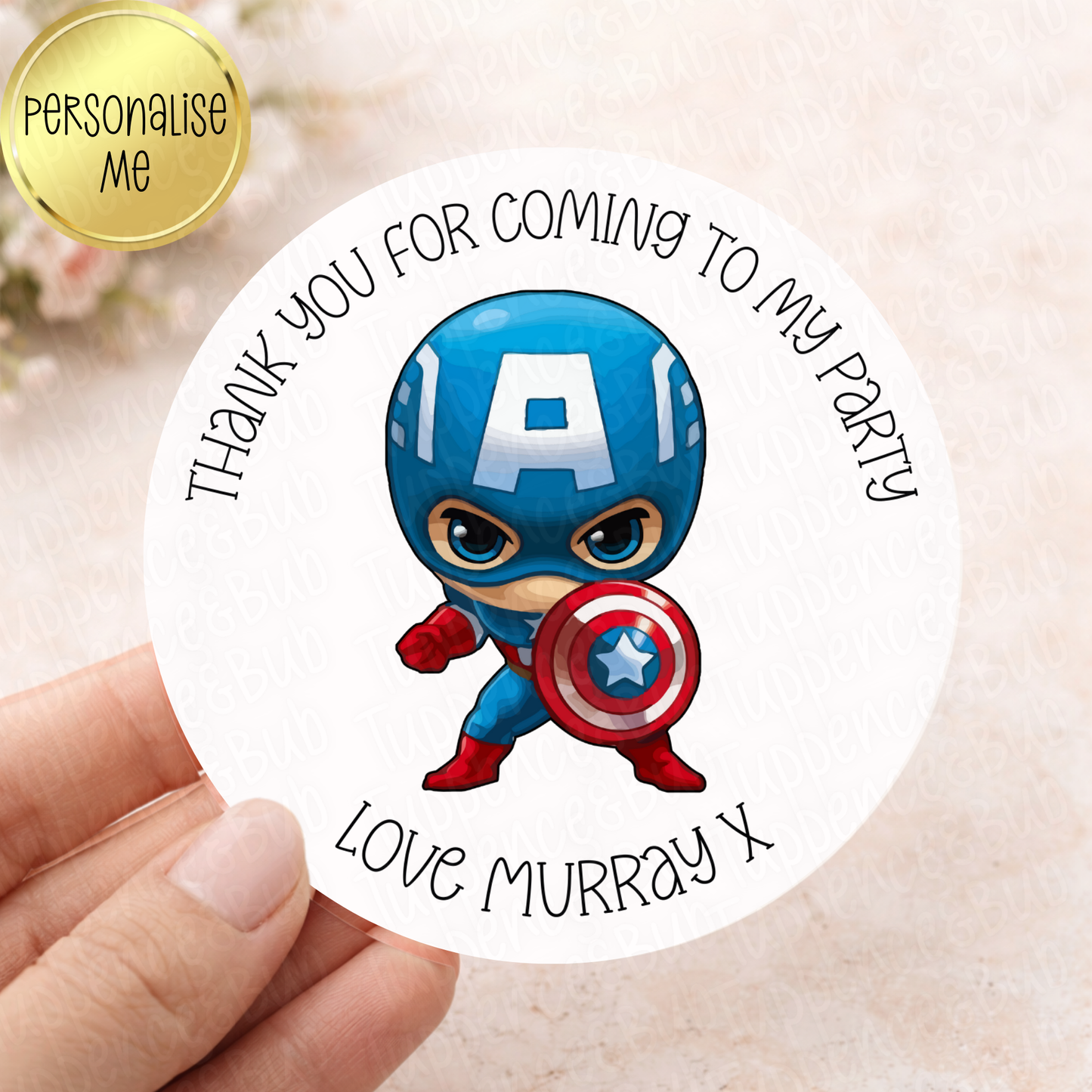 Captain Inspired Party Stickers