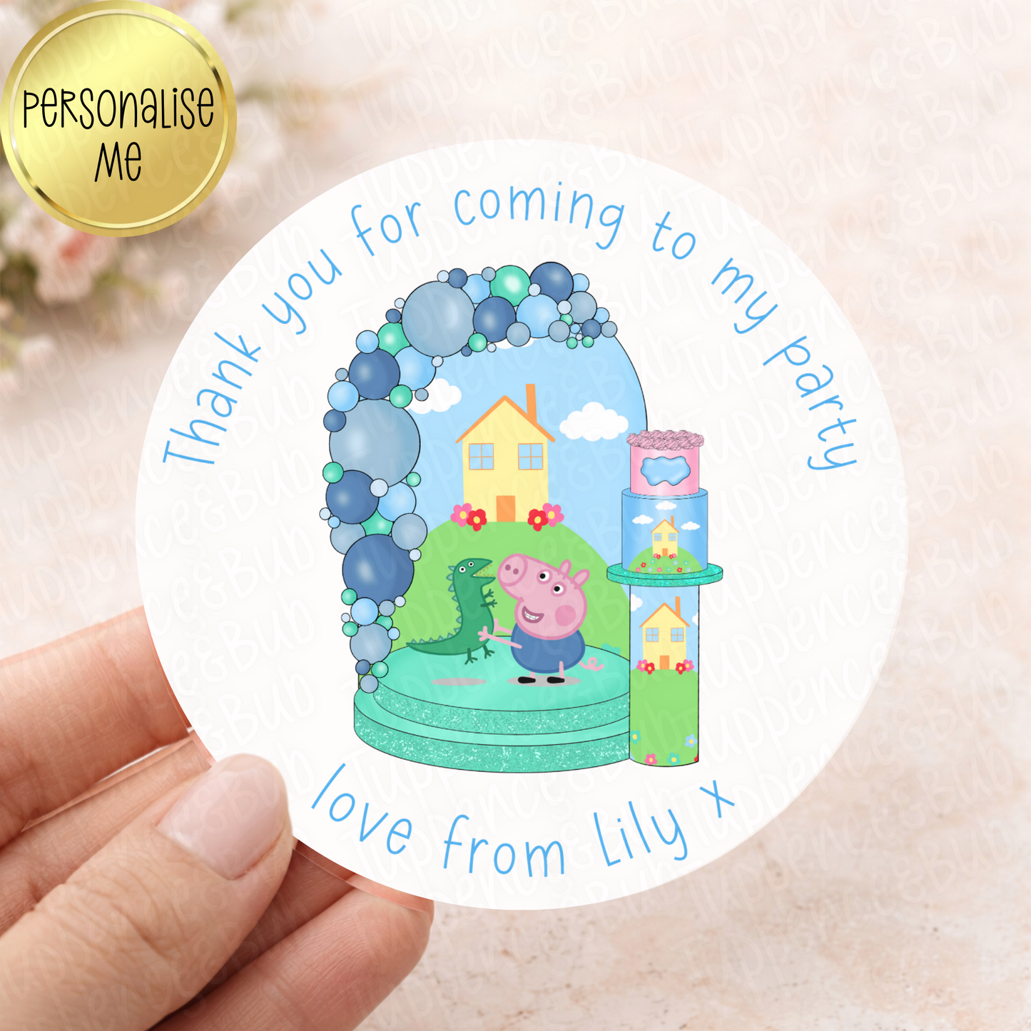 Pig Inspired Birthday Stickers