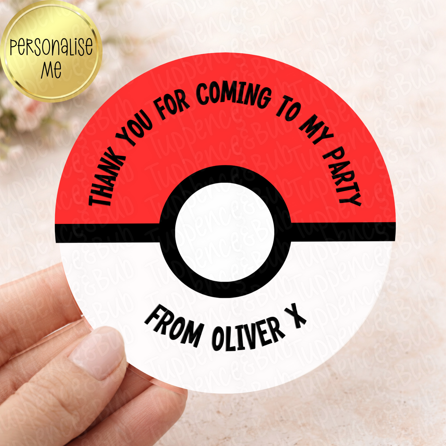 Pokeball Inspired Party Stickers