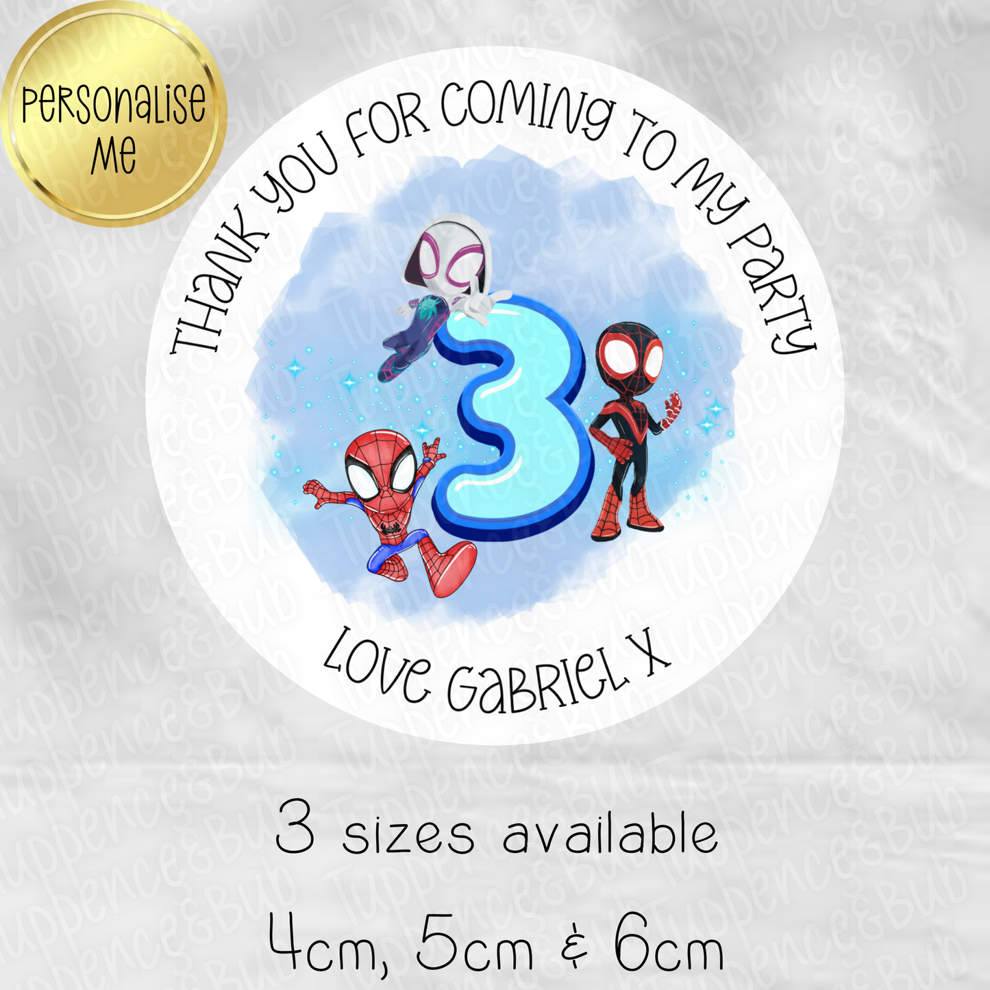 Spider Themed Stickers, Square