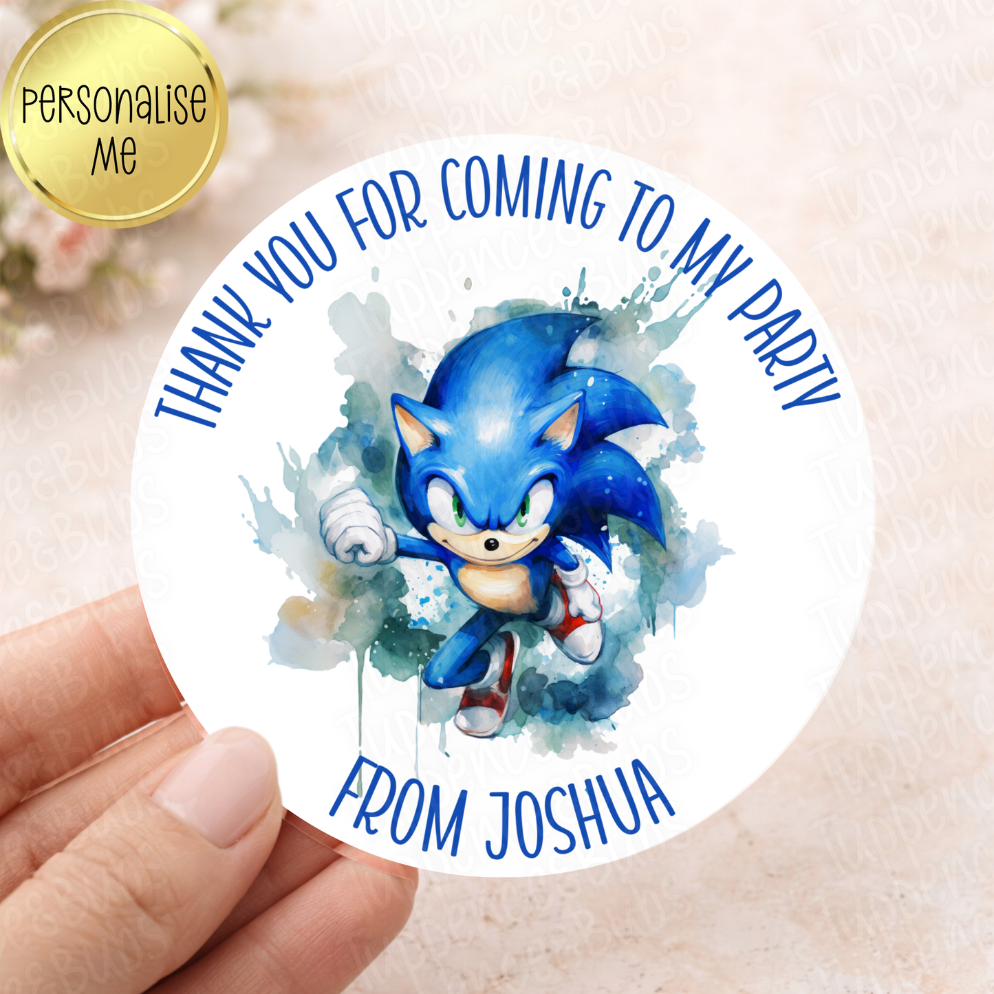 Sonic Inspired Stickers - Perfect for Party Bags & Sweet Cones