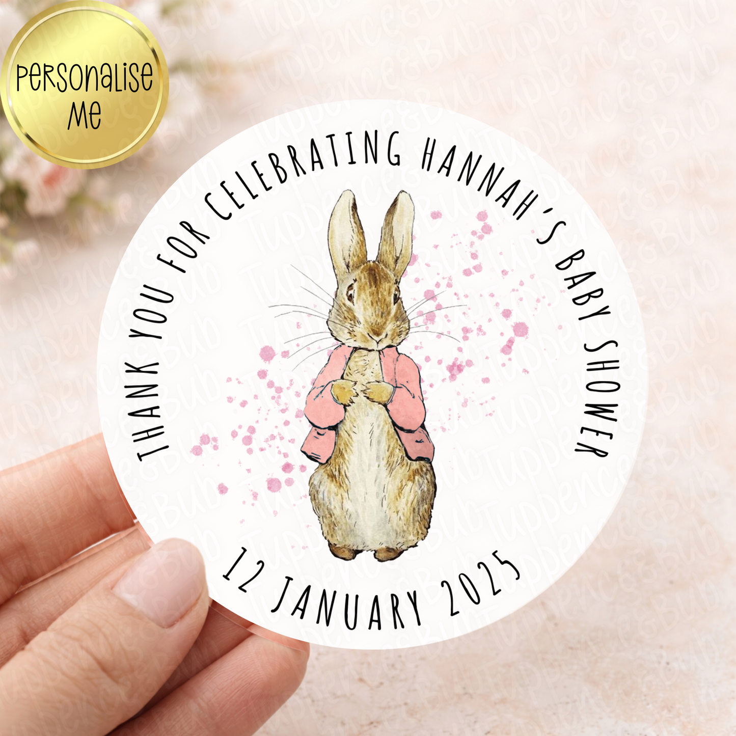 Peter Rabbit Inspired Stickers - Pink