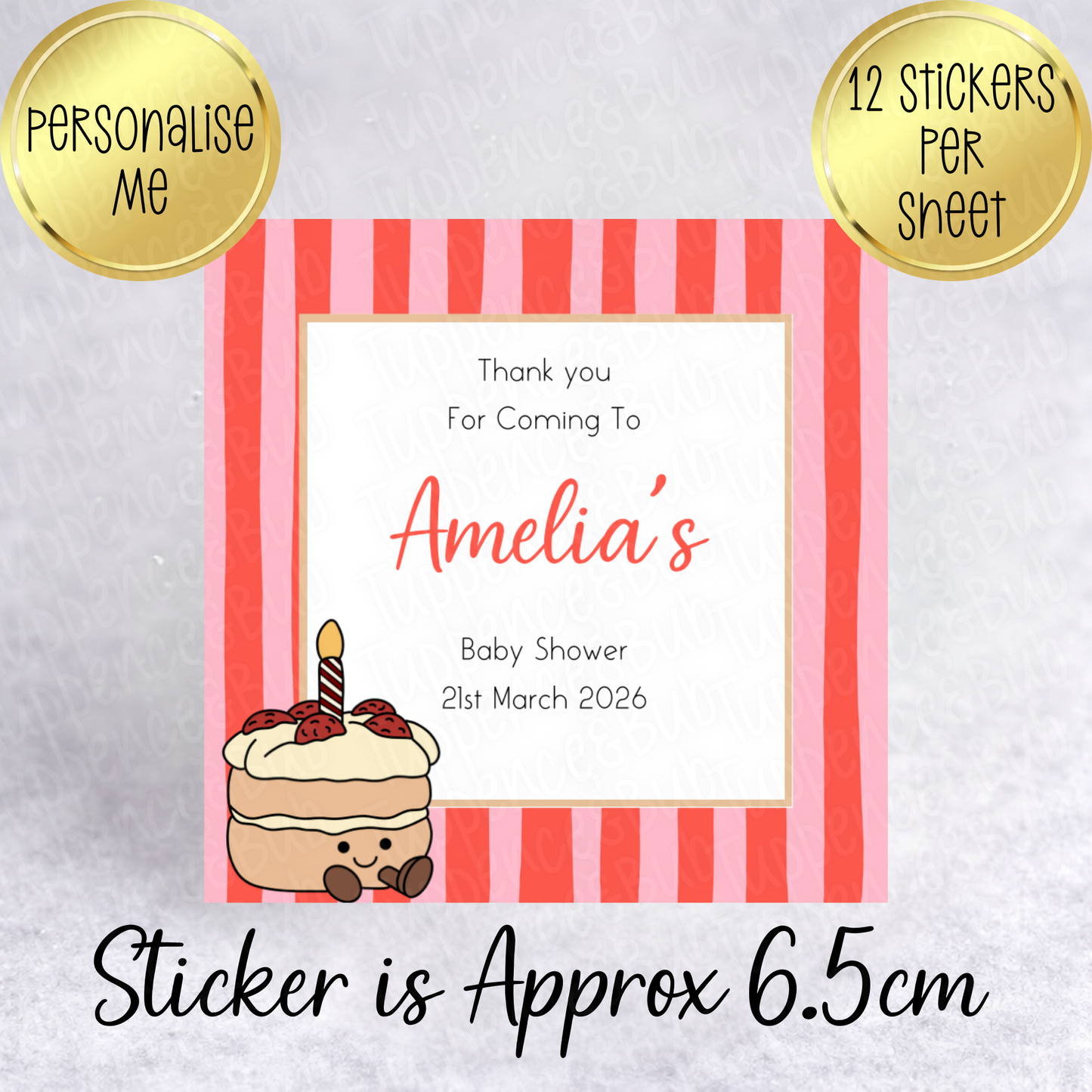 Jelly Plush Inspired, Square Stickers