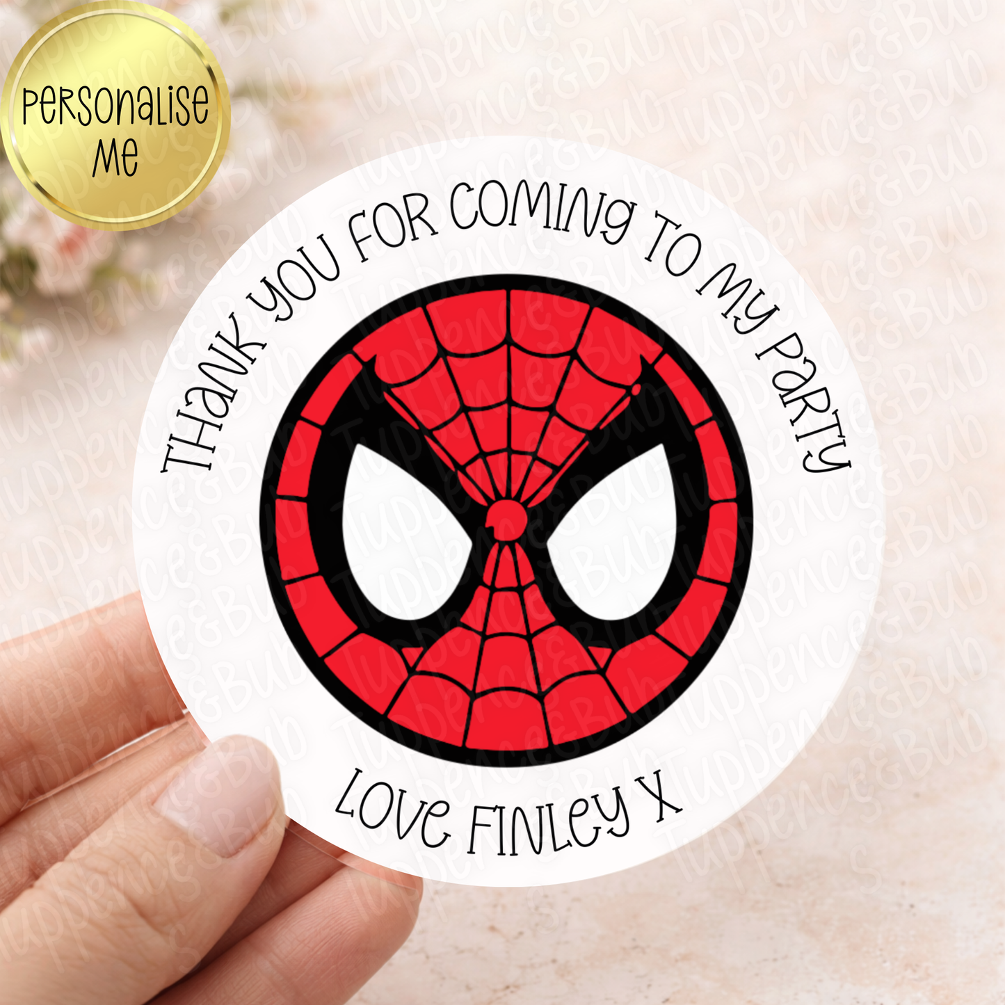 Spiderman Inspired Stickers - Any Name - Any Wording