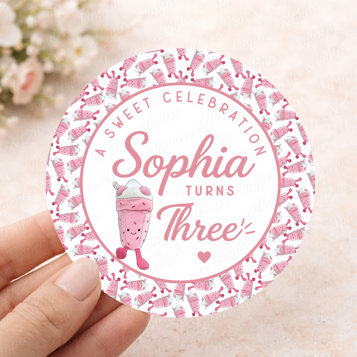 Milkshake Plushie Stickers | Cute Dessert Party Stickers