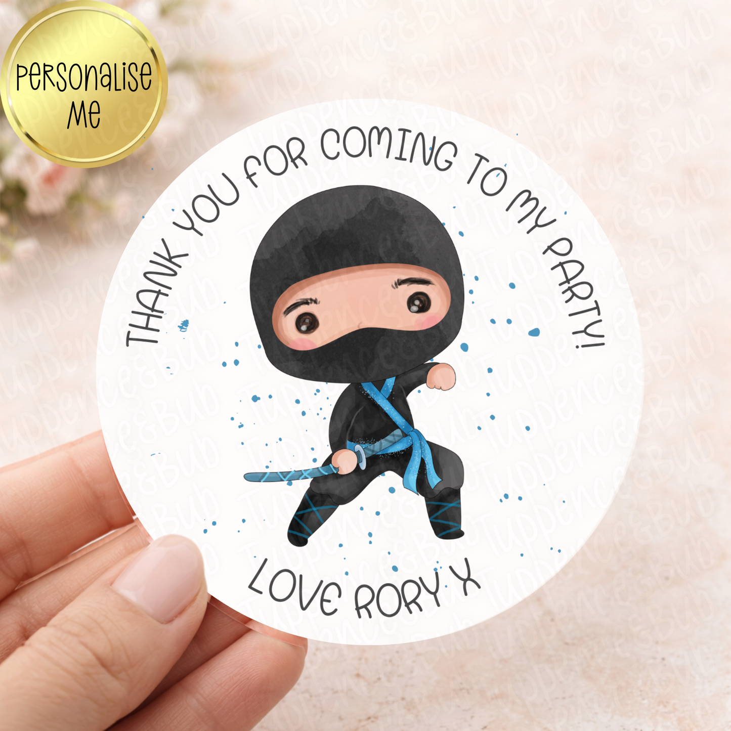 Blue Ninja Inspired Stickers - Perfect for Party Bags & Sweet Cones