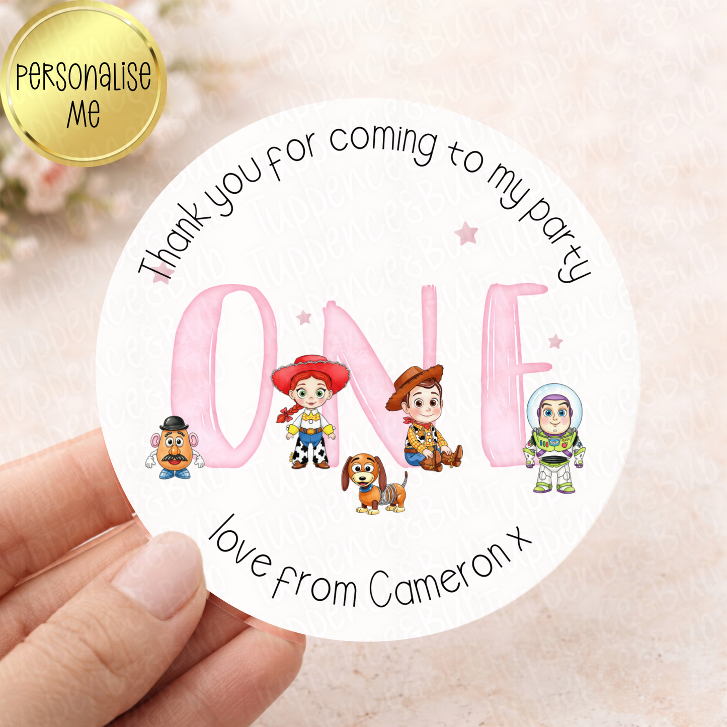 Toy Themed Stickers - Pink or Blue