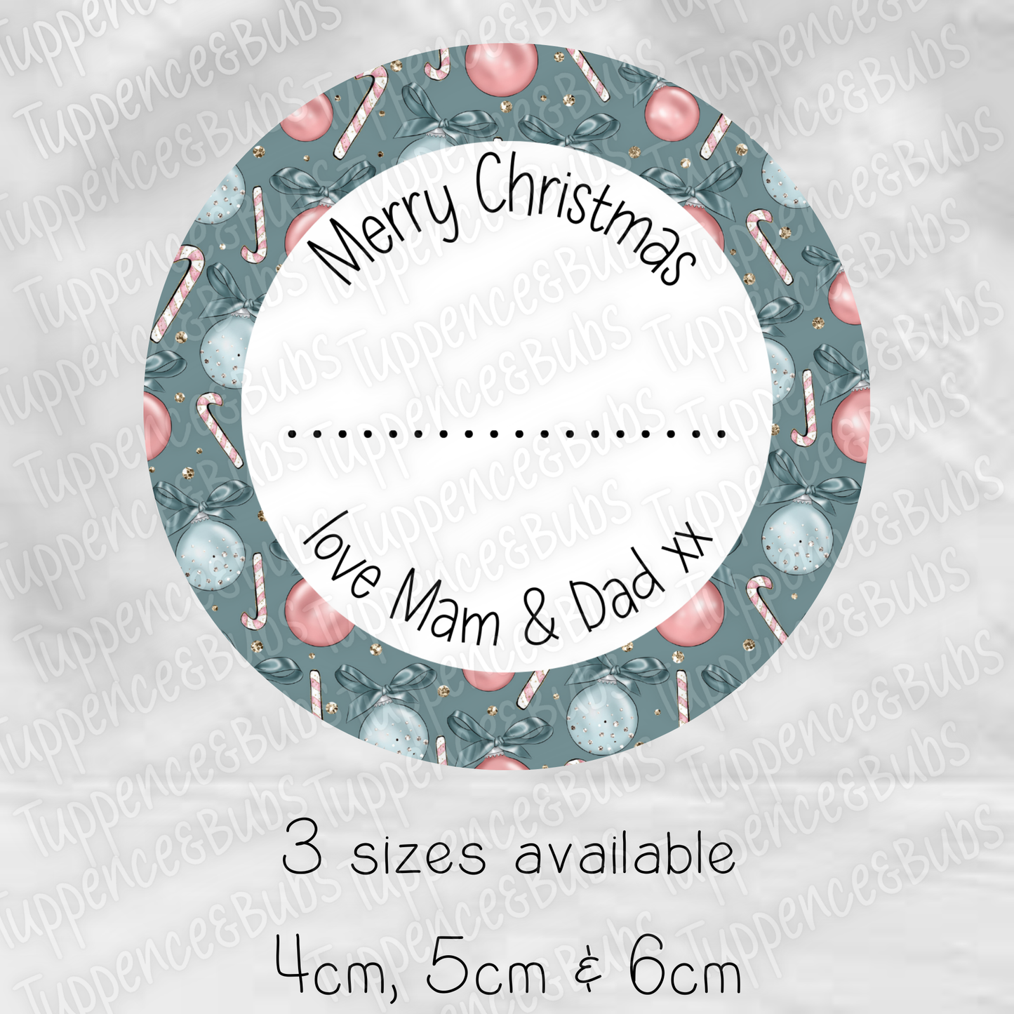Candy Cane/Bauble Themed Christmas Labels