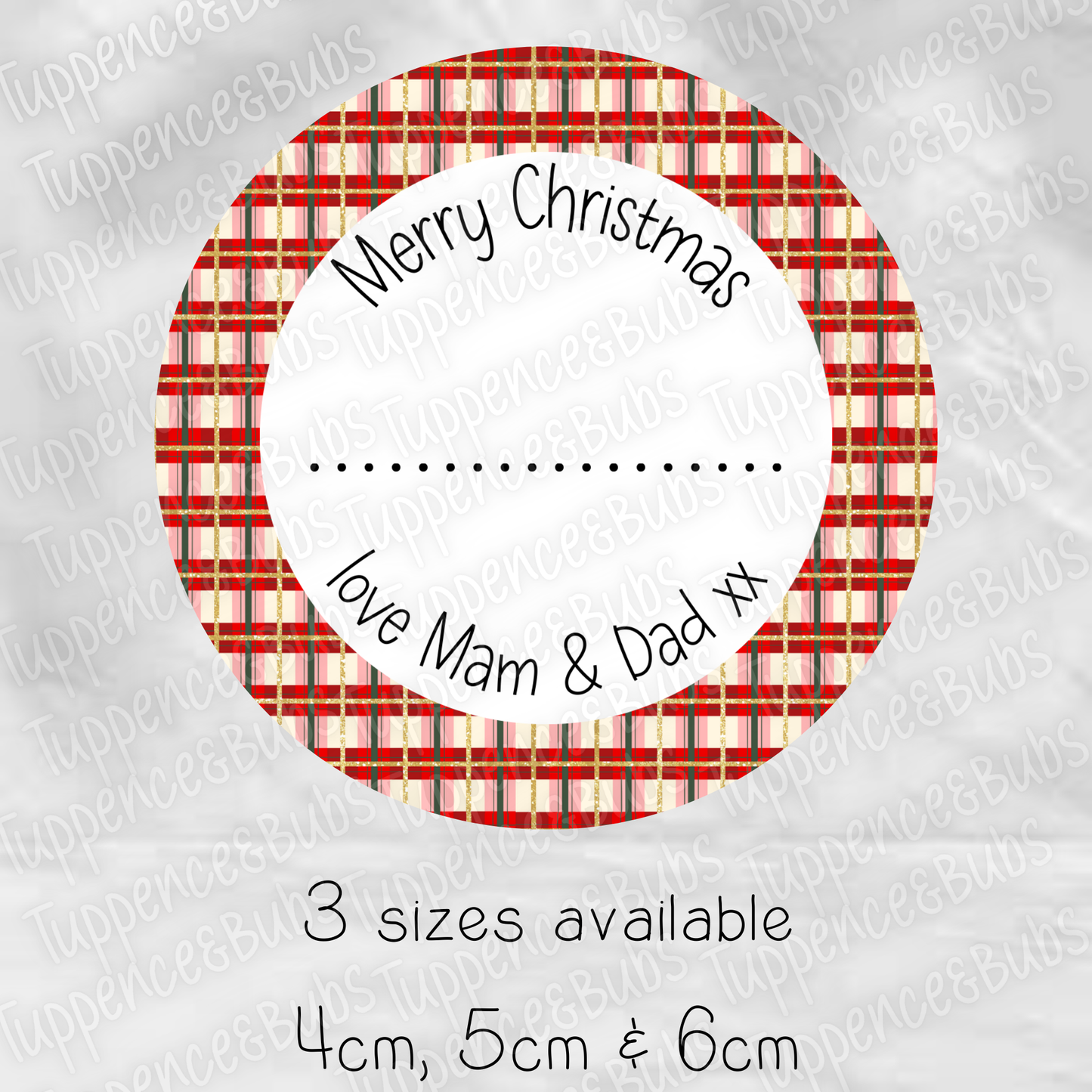 Christmas Tartan Themed Gift Labels