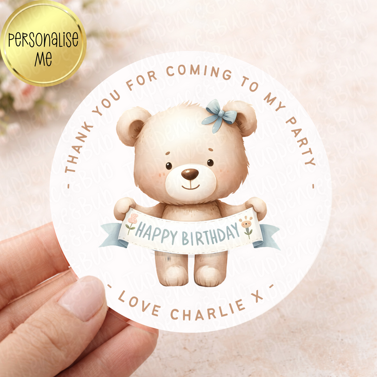 Birthday Bear Themed Stickers