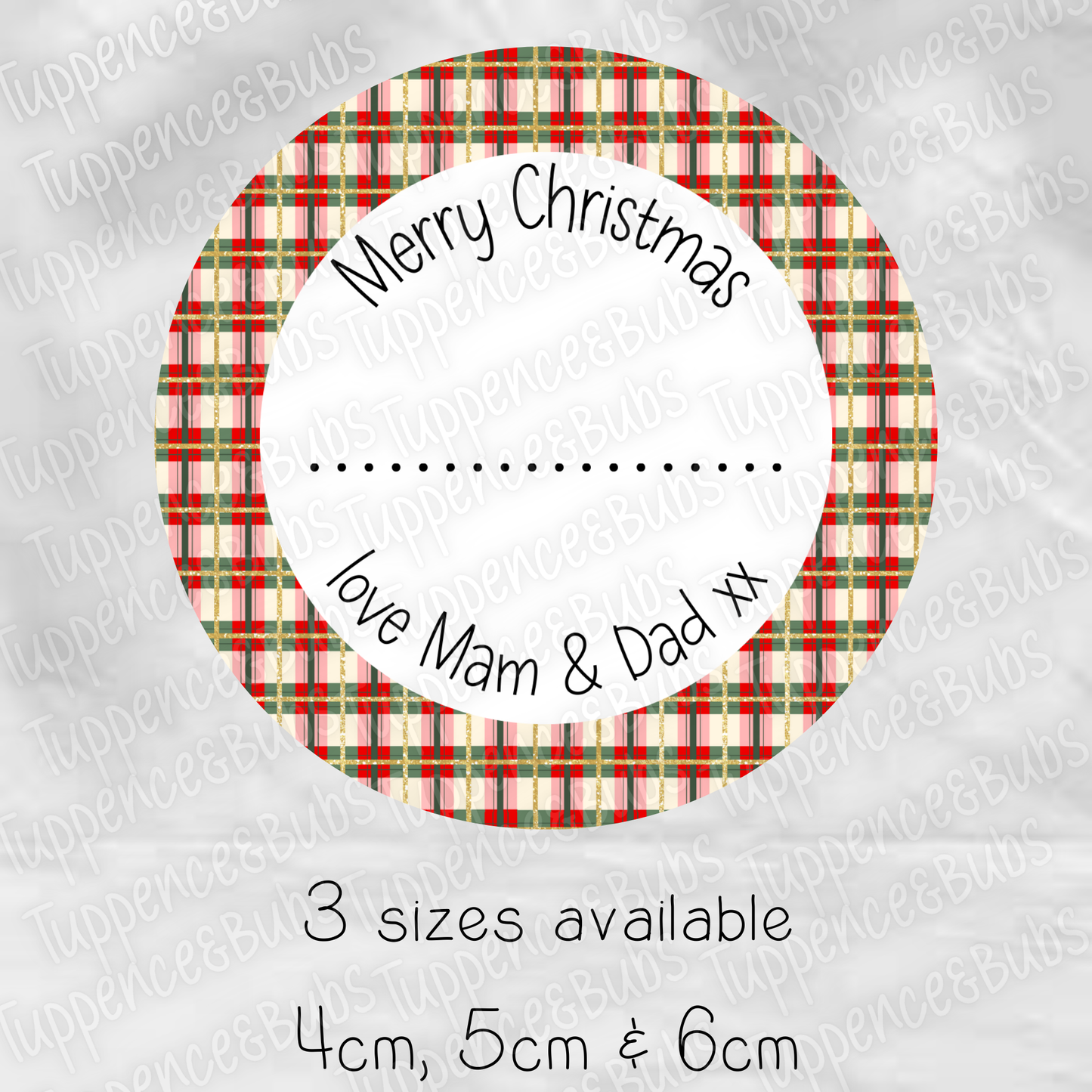 Christmas Tartan Themed Gift Labels