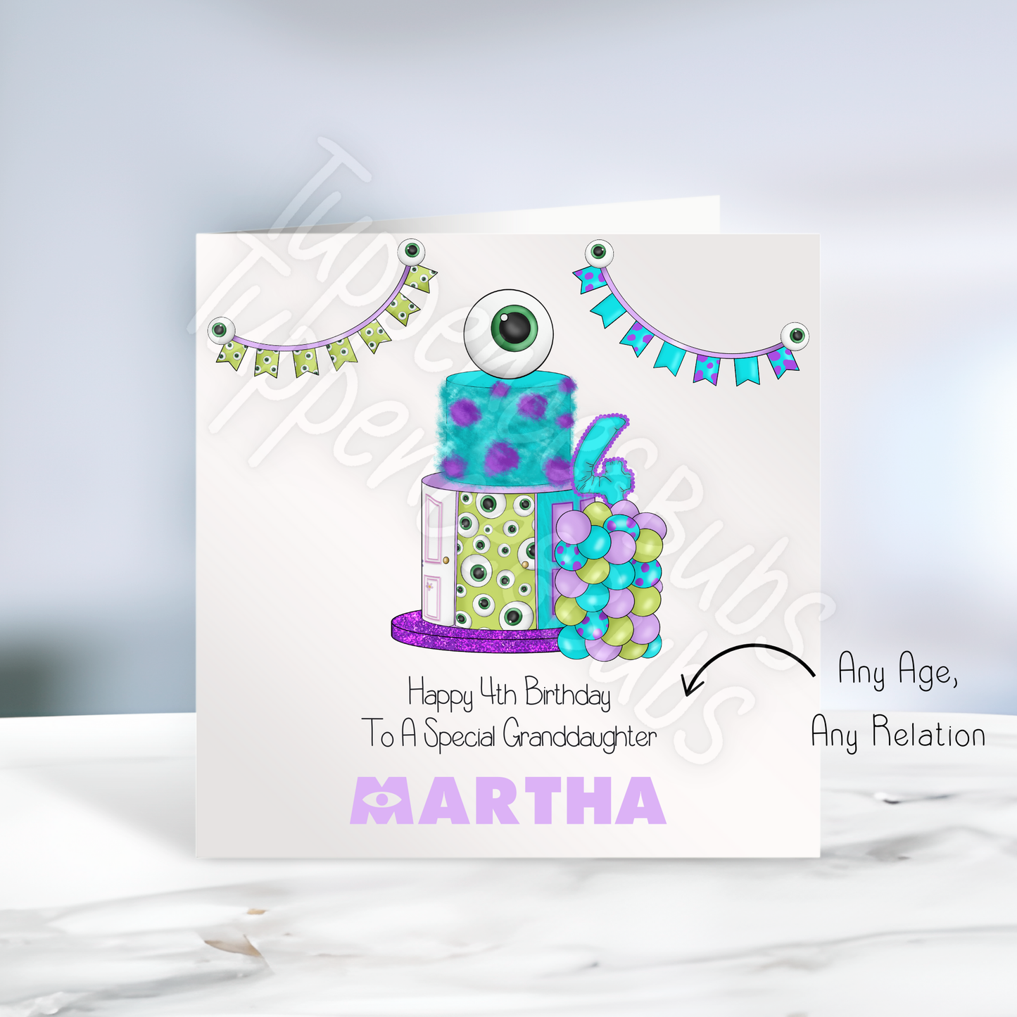 Monsters Cake Inspired Birthday Card