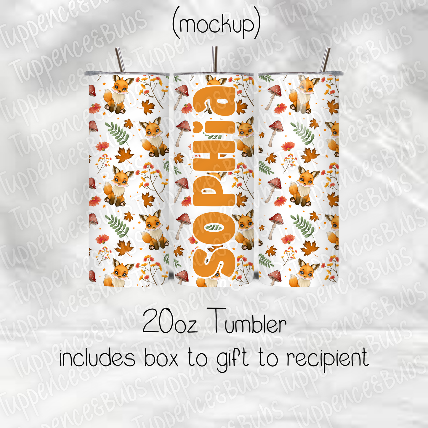 Autumn Fox Themed Tumbler 20oz
