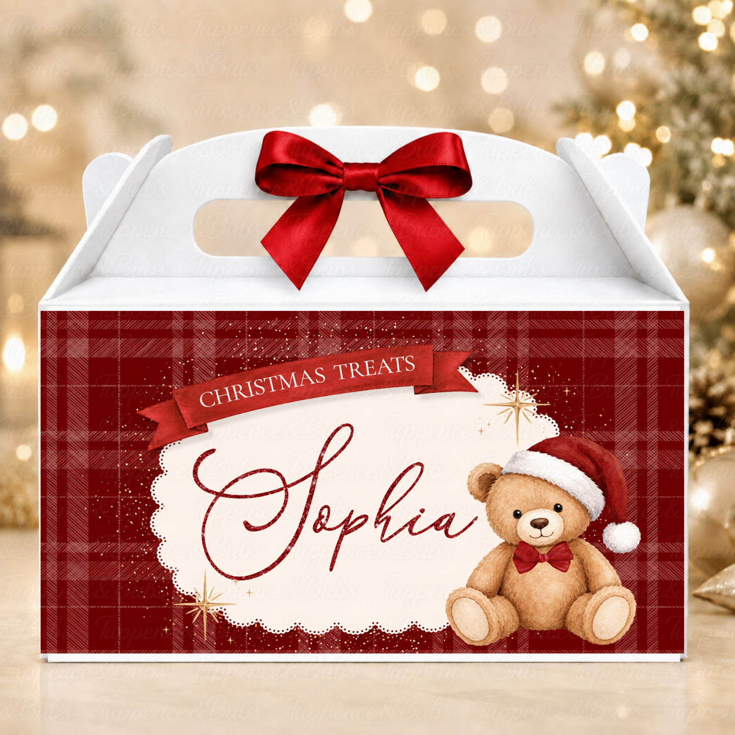 Personalised Teddy Bear Christmas Treat Box