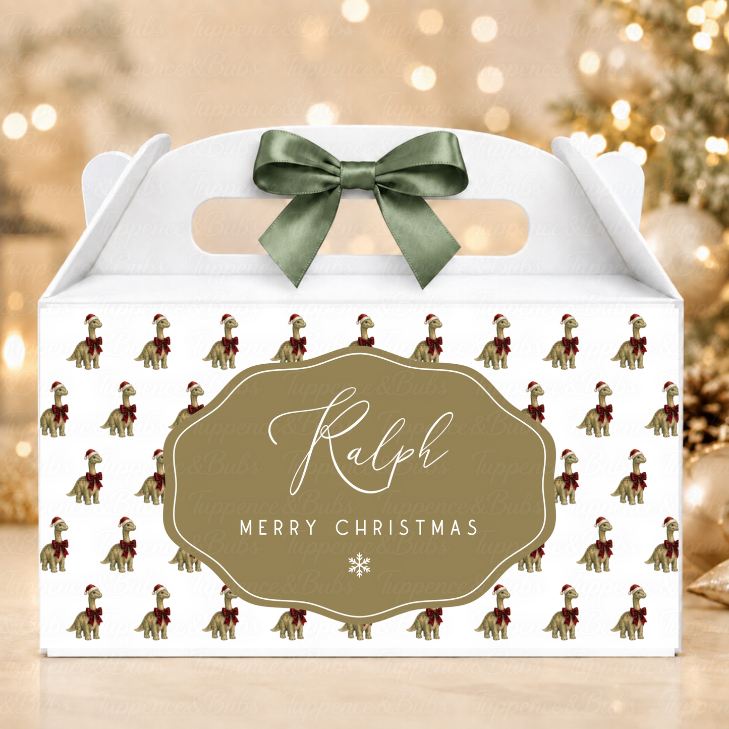 Personalised Dinosaur Christmas Treat Box