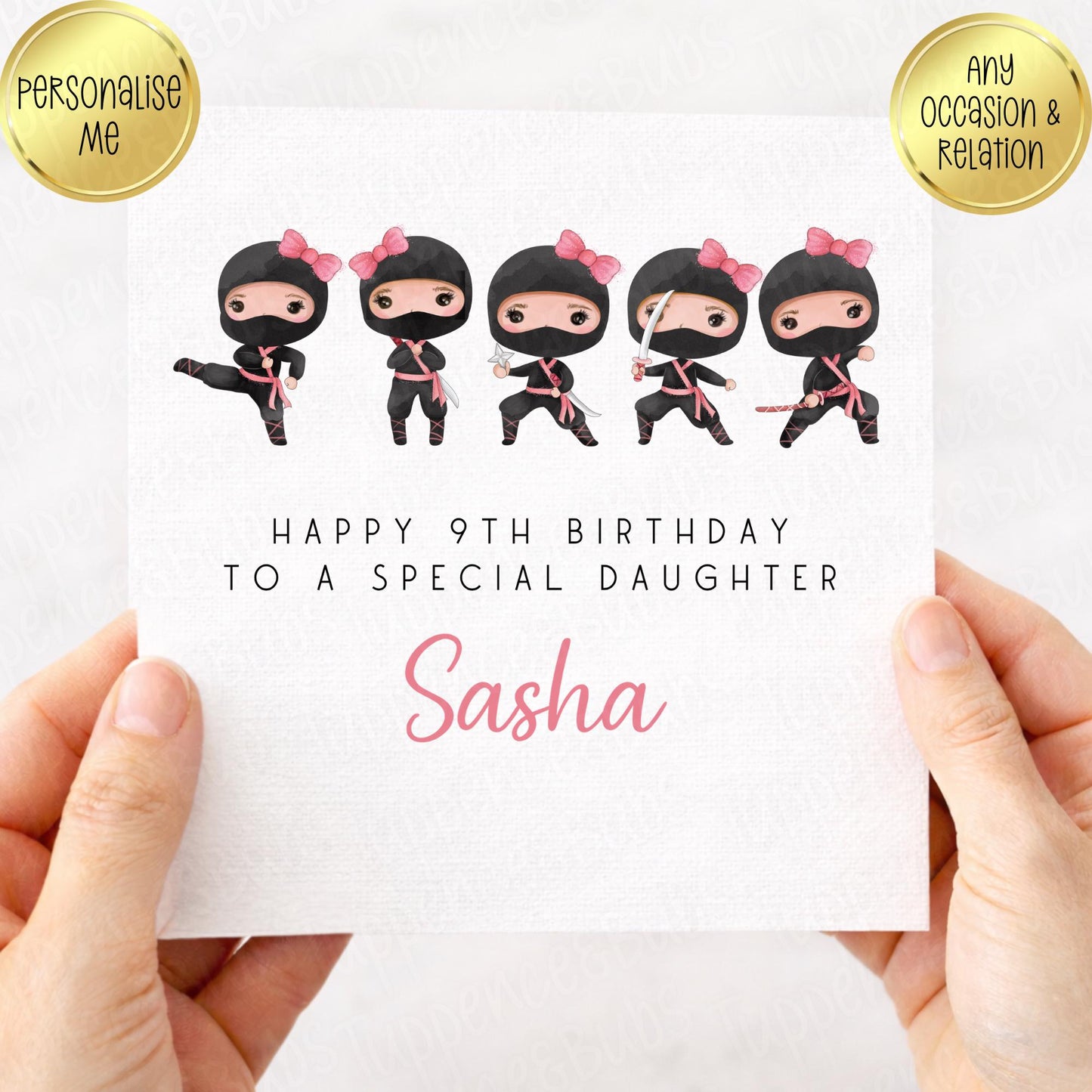 Ninja Themed Card - Pink