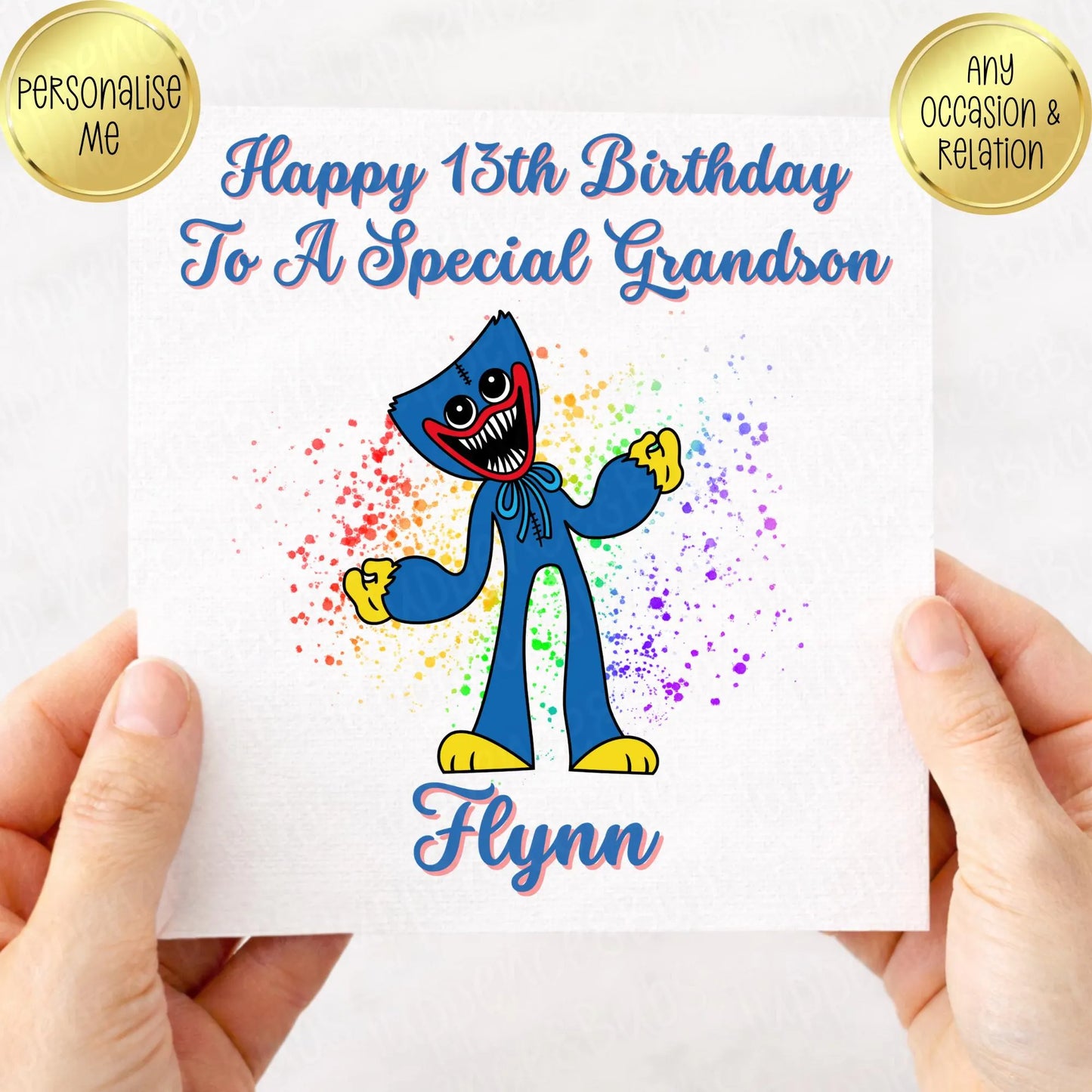 Huggy Wuggy Inspired Birthday Card