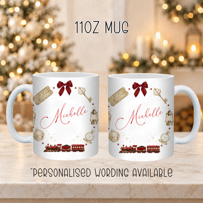 Personalised Christmas Train Mug – Six Colours