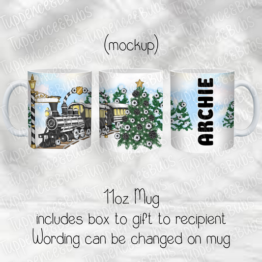 Black & White Football Express Themed Mug