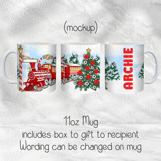 Red & White Football Express Themed Mug