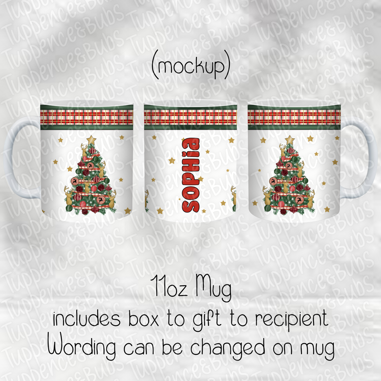 Christmas Tartan Themed Mug - 11oz