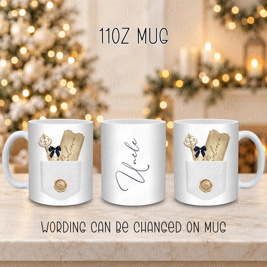 Personalised Christmas Golden Ticket and Key Mug