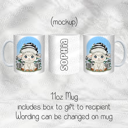 Cute Baa Humbug Themed Christmas Mug - 11oz